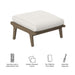 Modway Saratoga Outdoor Patio Teak Ottoman Living Room Furniture in White - Side View