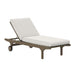 Modway Saratoga Outdoor Patio Teak Chaise Lounge Chair Living Room Furniture in White