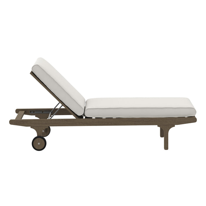 Modway Saratoga Outdoor Patio Teak Chaise Lounge Chair Living Room Furniture - Lifestyle View
