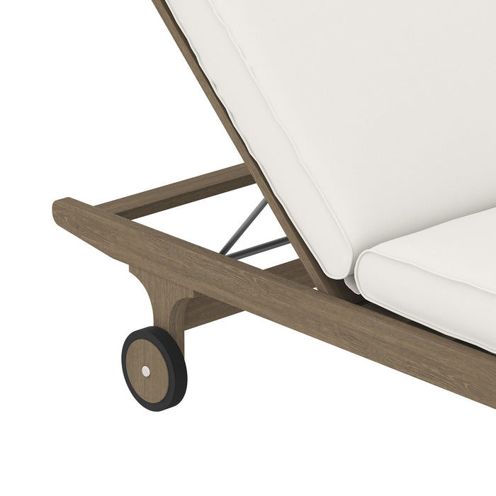 Modway Saratoga Outdoor Patio Teak Chaise Lounge Chair Living Room Furniture - Installation View
