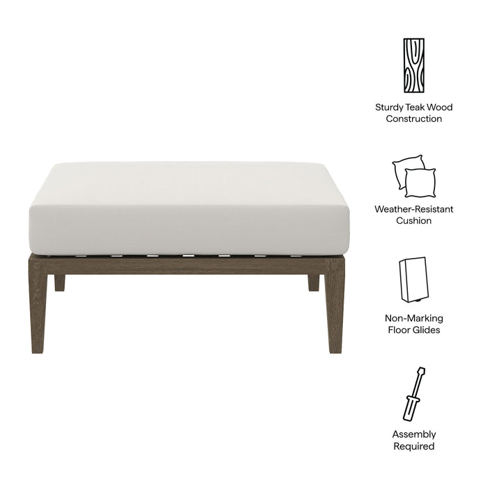 Northlake Outdoor Patio Teak Ottoman