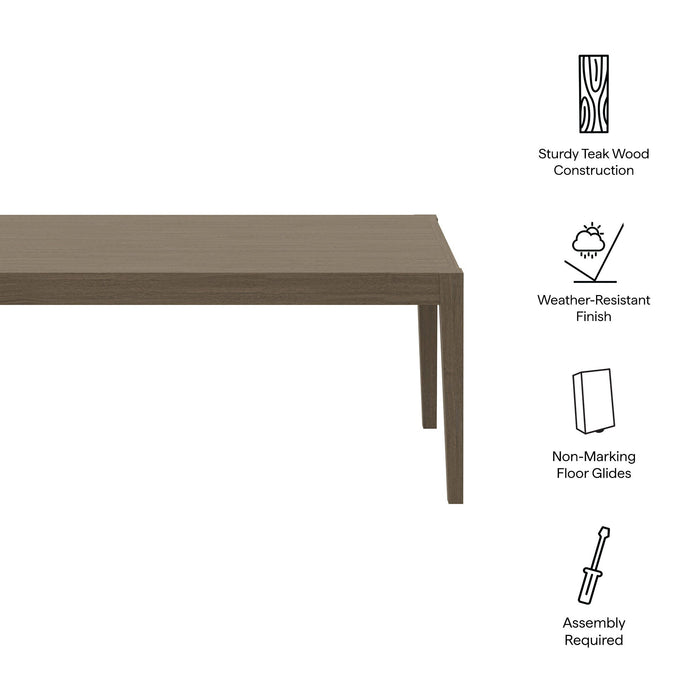 Northlake 83" Rectangular Outdoor Patio Teak Dining Table