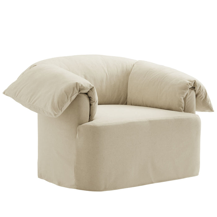 Lark Slipcovered Fabric Oversized Armchair Linen