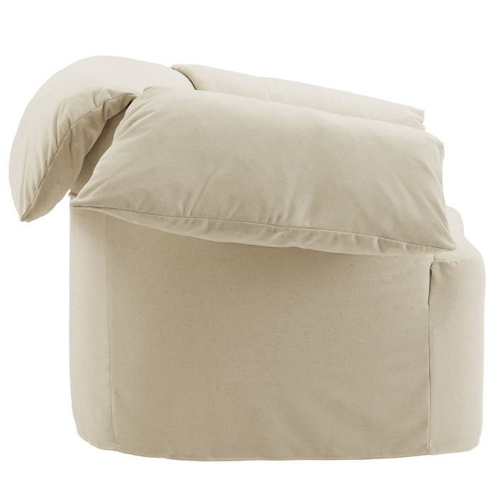Lark Slipcovered Fabric Oversized Armchair Linen