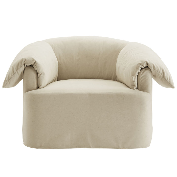 Lark Slipcovered Fabric Oversized Armchair Linen