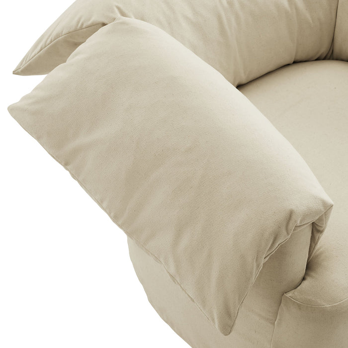 Lark Slipcovered Fabric Oversized Armchair Linen