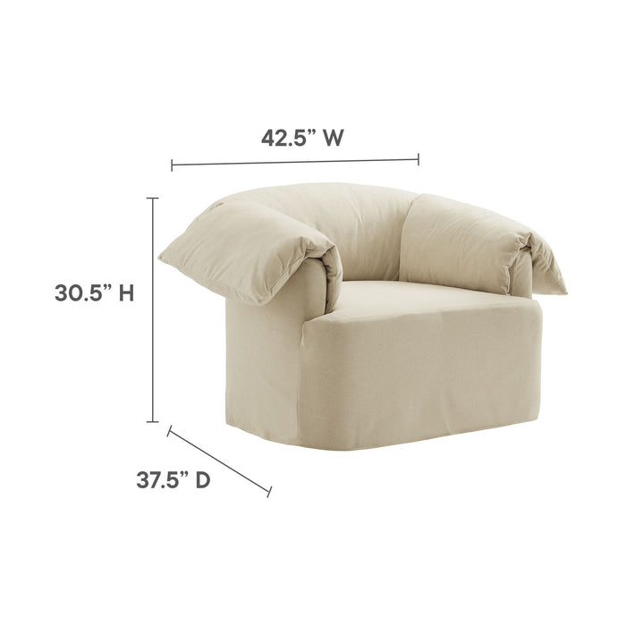 Lark Slipcovered Fabric Oversized Armchair Linen