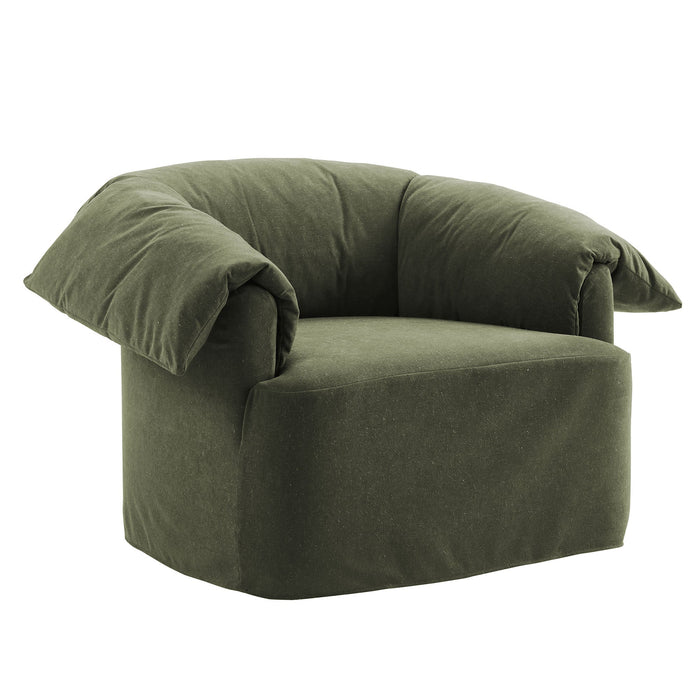 Lark Slipcovered Fabric Oversized Armchair Sage