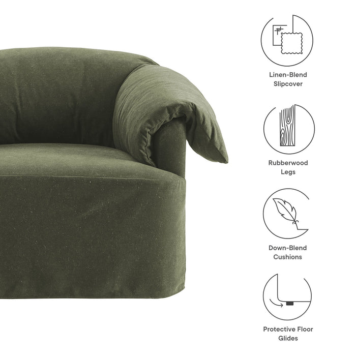 Lark Slipcovered Fabric Oversized Armchair Sage
