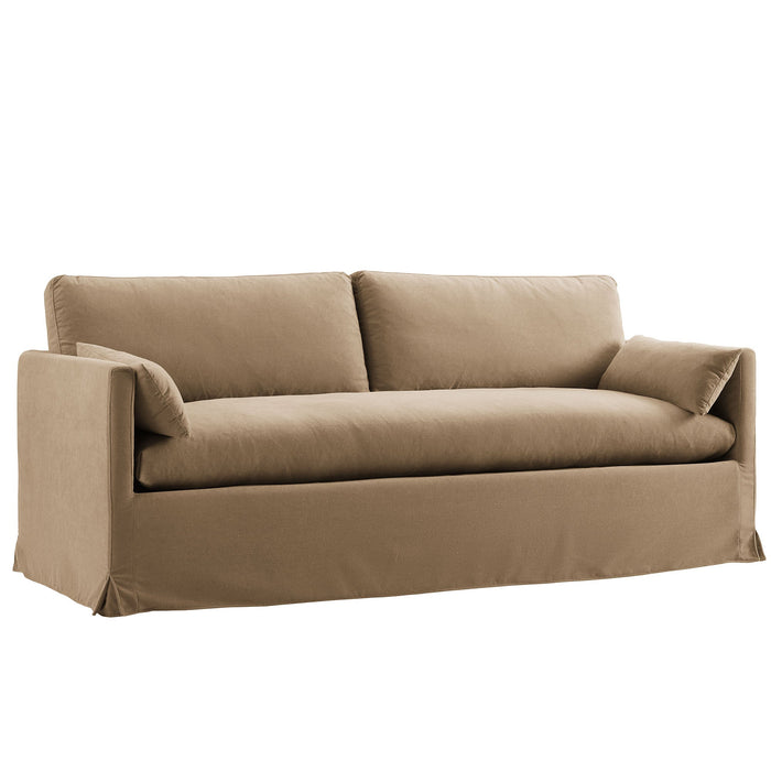 Wellfleet 85" Slipcovered Fabric Sofa Almond