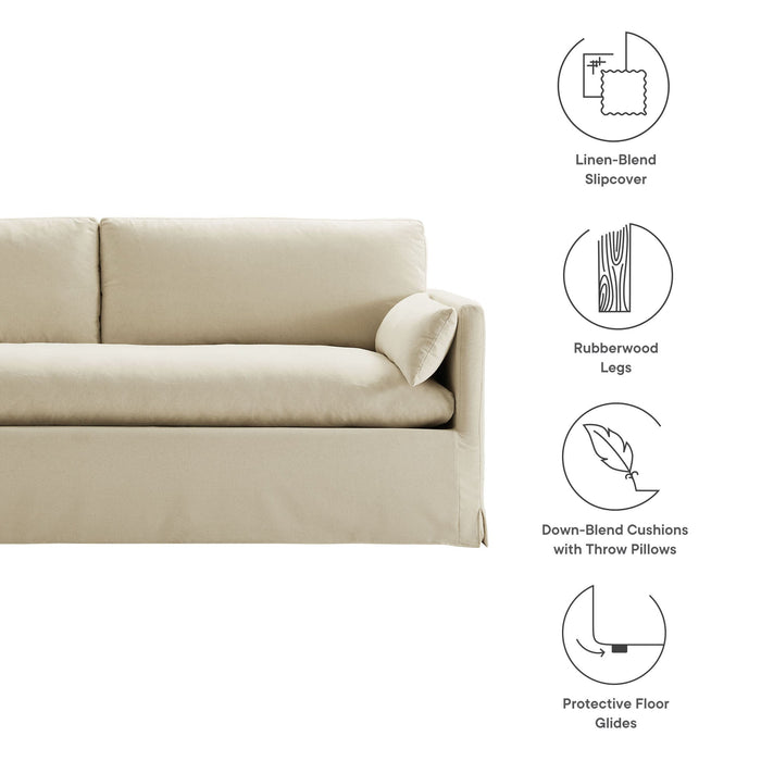 Wellfleet 85" Slipcovered Fabric Sofa Linen