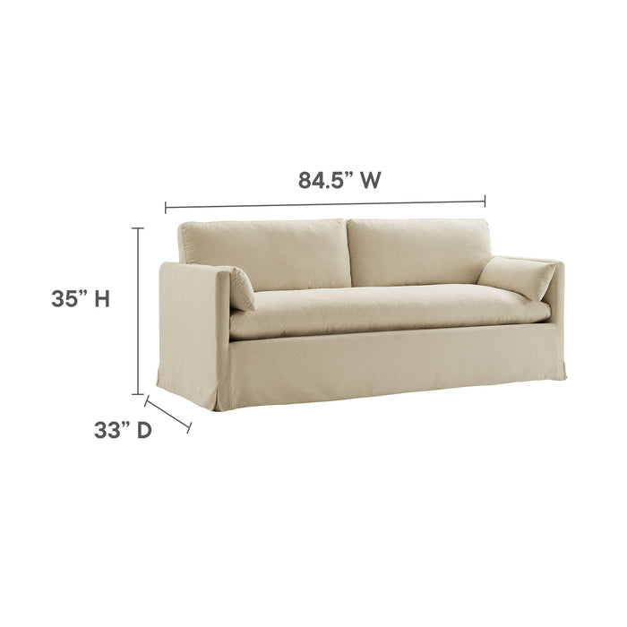 Wellfleet 85" Slipcovered Fabric Sofa Linen