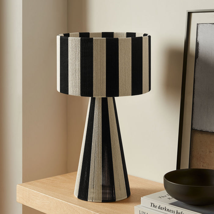 Modway Renae Handwoven Cotton Thread Striped Table Lamp Living Room Furniture - View 10