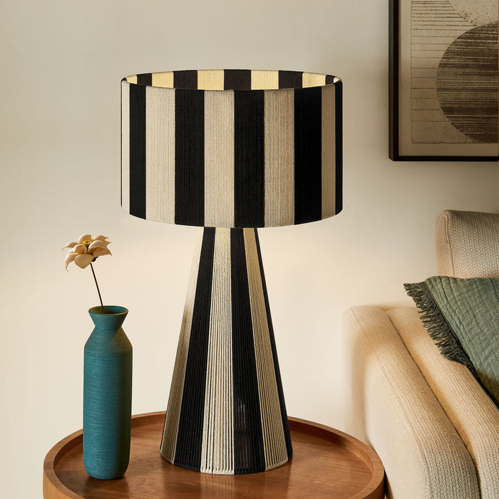 Modway Renae Handwoven Cotton Thread Striped Table Lamp Living Room Furniture - View 13