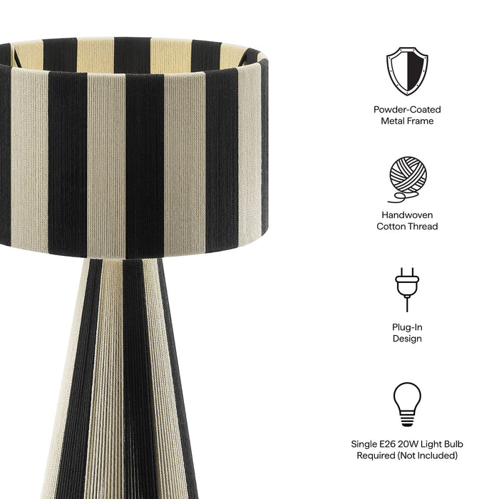 Modway Renae Handwoven Cotton Thread Striped Table Lamp Living Room Furniture - View 11