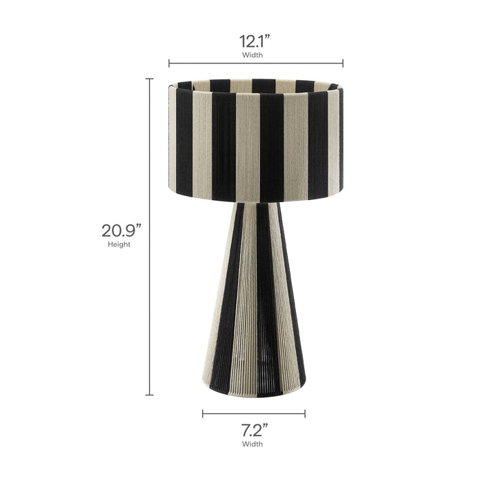 Modway Renae Handwoven Cotton Thread Striped Table Lamp Living Room Furniture - View 12