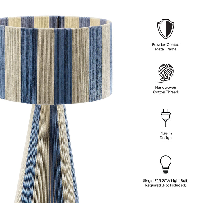 Modway Renae Handwoven Cotton Thread Striped Table Lamp Living Room Furniture - View 20