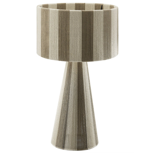 Modway Renae Handwoven Cotton Thread Striped Table Lamp Living Room Furniture in Black