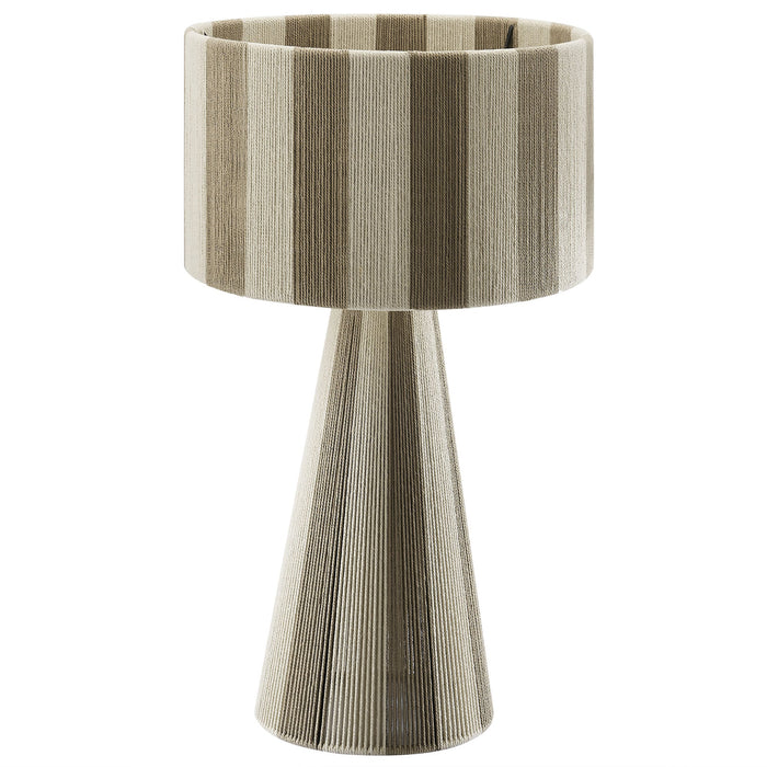 Modway Renae Handwoven Cotton Thread Striped Table Lamp Living Room Furniture in Black