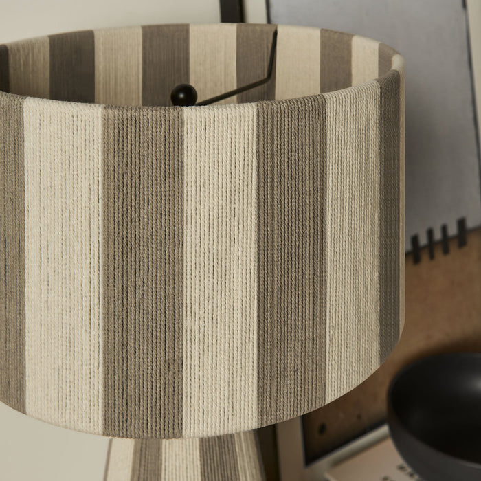 Modway Renae Handwoven Cotton Thread Striped Table Lamp Living Room Furniture - Lifestyle View