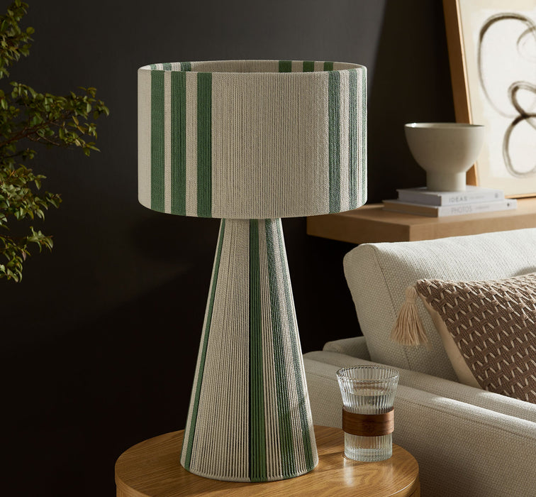 Gia Handwoven Cotton Thread Striped or Plain Table Lamp