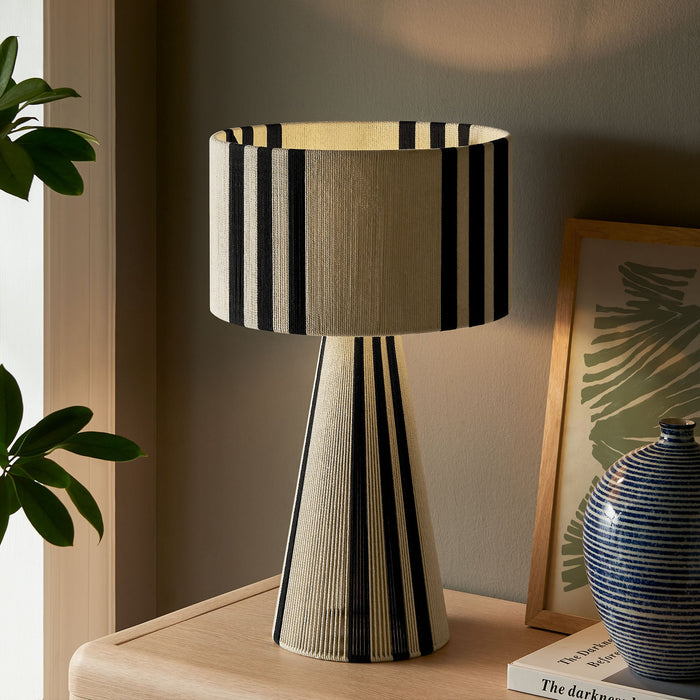 Gia Handwoven Cotton Thread Striped or Plain Table Lamp