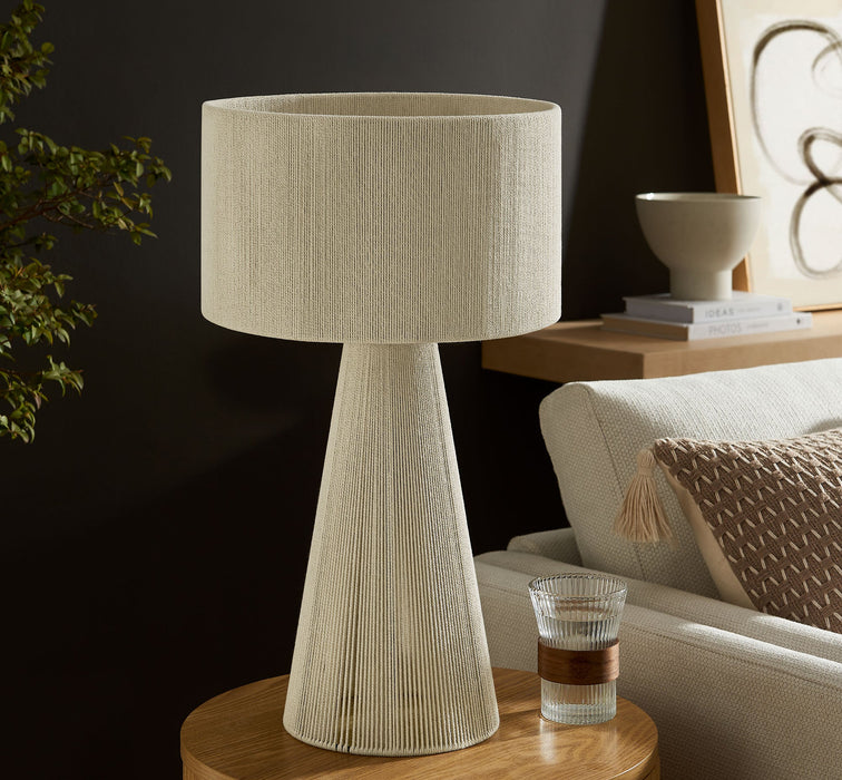 Gia Handwoven Cotton Thread Striped or Plain Table Lamp