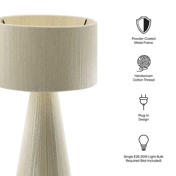 Gia Handwoven Cotton Thread Striped or Plain Table Lamp