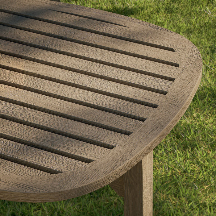 Modway Saratoga Square Outdoor Patio Teak Wood Side Table Living Room Furniture - Close-Up