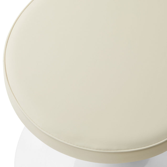 Lippa Vegan Leather Round Stool