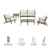 Modway Saratoga 5-Piece Outdoor Patio Teak Wood Furniture Set in White - Side View