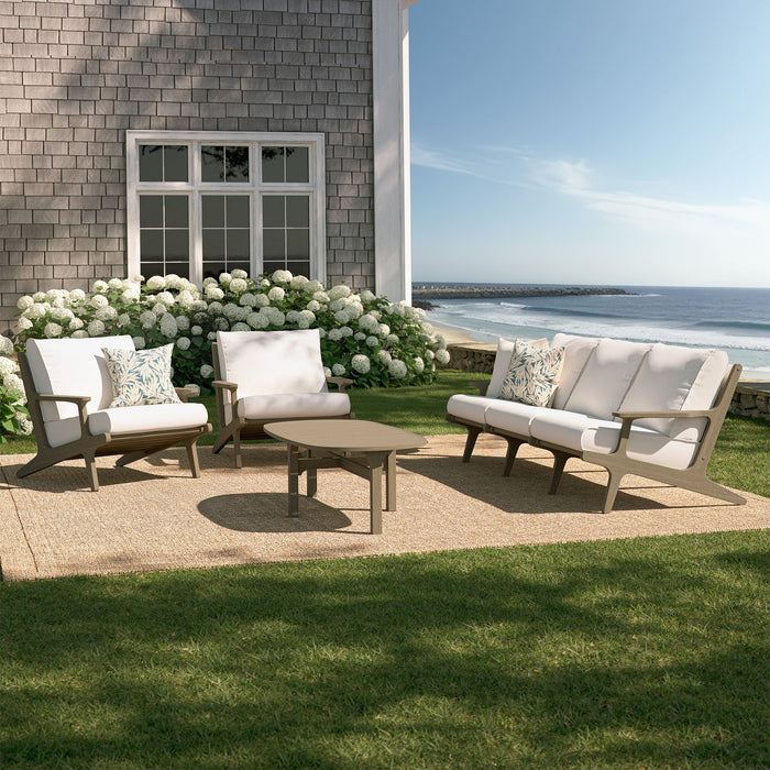 Modway Saratoga 4-Piece Outdoor Patio Teak Wood Furniture Set - Installation View