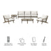 Modway Saratoga 4-Piece Outdoor Patio Teak Wood Furniture Set in White - Detail View