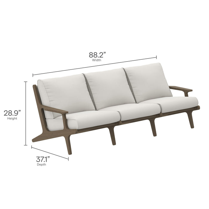 Modway Saratoga 4-Piece Outdoor Patio Teak Wood Furniture Set - Dimensions