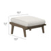 Modway Saratoga Outdoor Patio Teak Wood Chair and Ottoman Set Living Room Furniture in White - Detail View