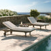 Modway Saratoga Outdoor Patio Teak Wood 3-Piece Chaise Lounge Furniture Set - Lifestyle View