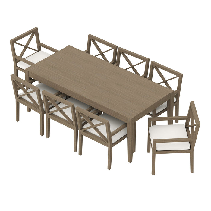 Northlake 9-Piece Outdoor Patio Teak Wood Dining Set