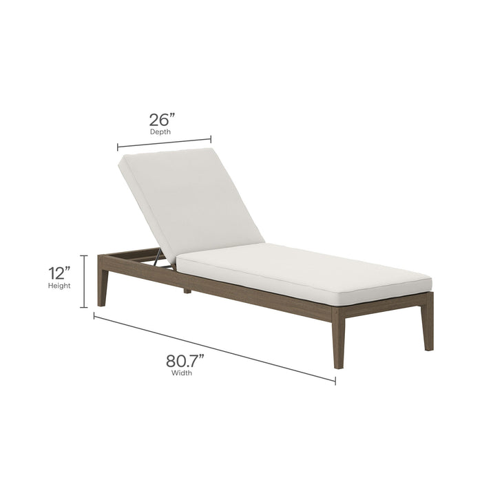 Northlake 3-Piece Outdoor Patio Teak Wood Furniture Set with Chaise Lounges and Side Table