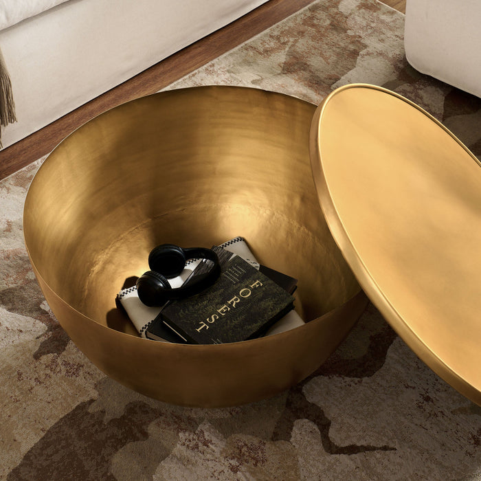 Viora 32 Inch Metal Storage Coffee Table