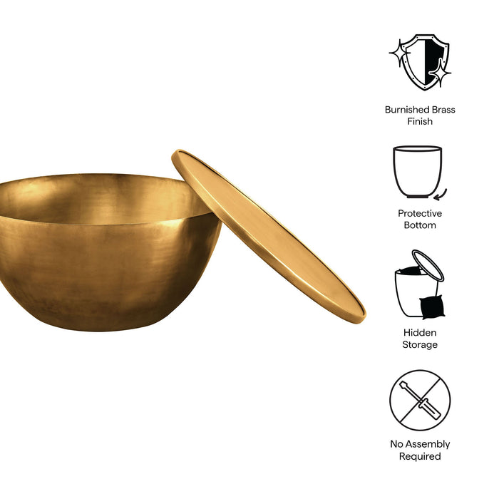 Viora 32 Inch Metal Storage Coffee Table