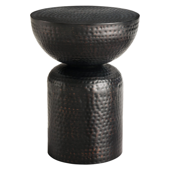 Modway Mella Metal Hammered Side Table Living Room Furniture in Black