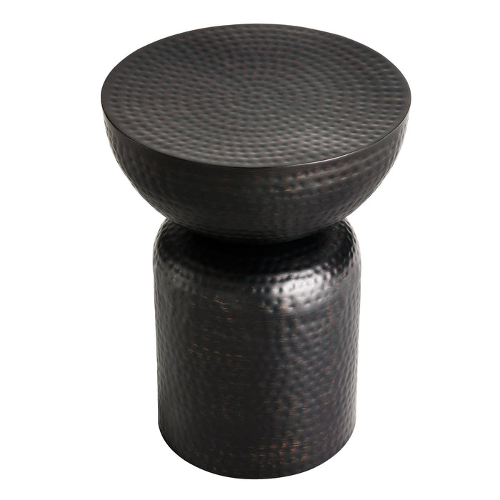 Modway Mella Metal Hammered Side Table Living Room Furniture - Lifestyle View