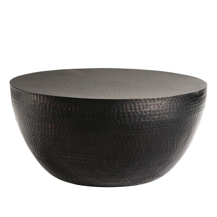 Modway Mella 32 Inch Metal Hammered Coffee Table Living Room Furniture in Black