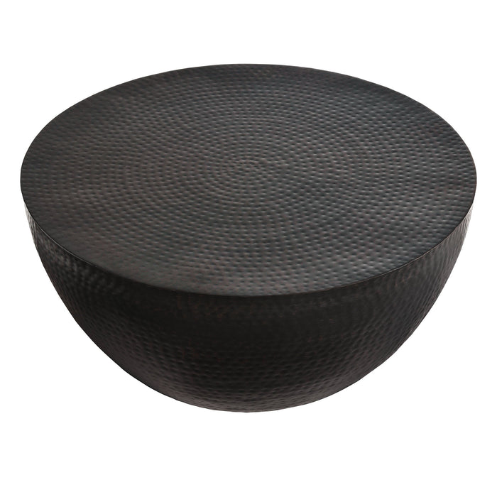 Modway Mella 32 Inch Metal Hammered Coffee Table Living Room Furniture - Lifestyle View