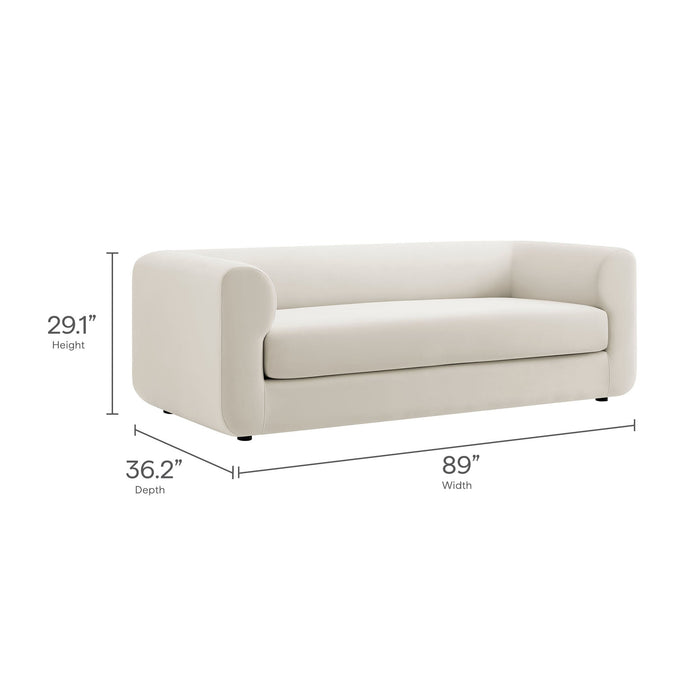 Leif 89" Performance Velvet Upholstered Sofa