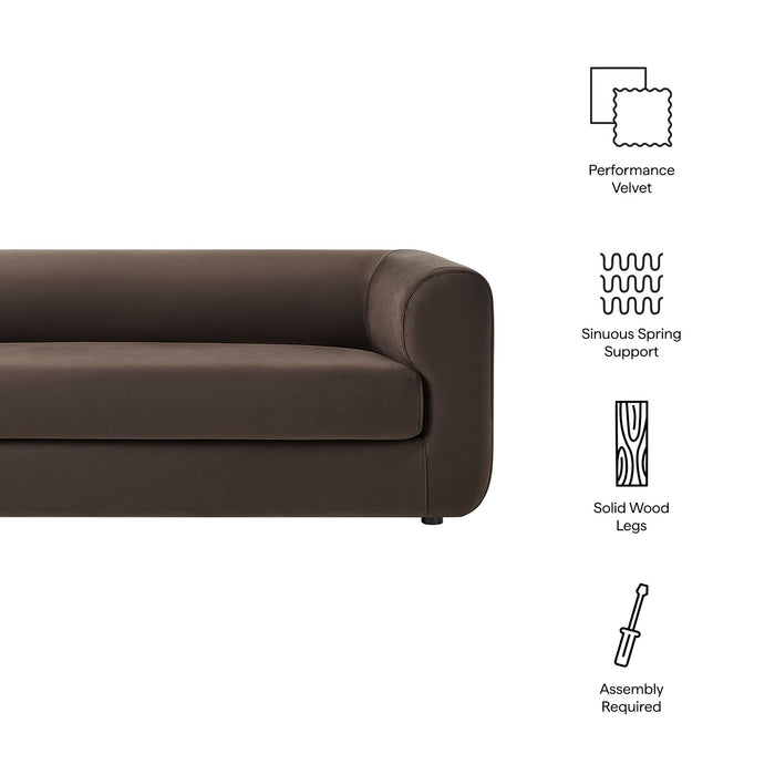 Leif 89" Performance Velvet Upholstered Sofa