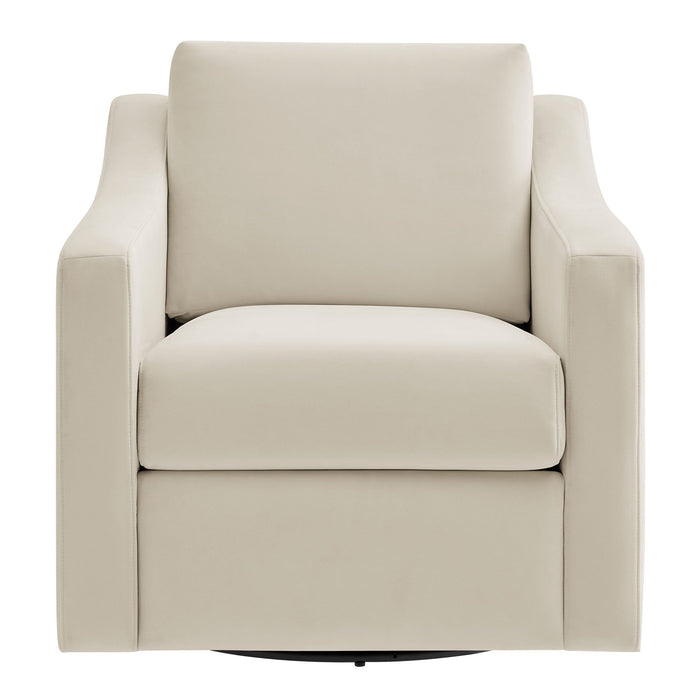 Liora Performance Velvet Swivel Armchair – Modern Elegance, Ultimate Comfort, No Assembly Needed!