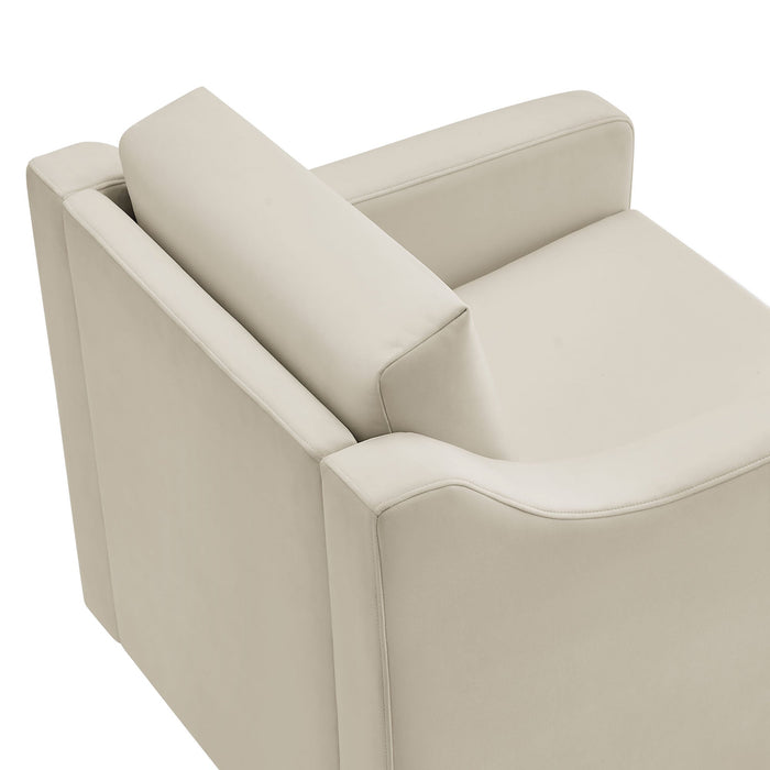 Liora Performance Velvet Swivel Armchair – Modern Elegance, Ultimate Comfort, No Assembly Needed!