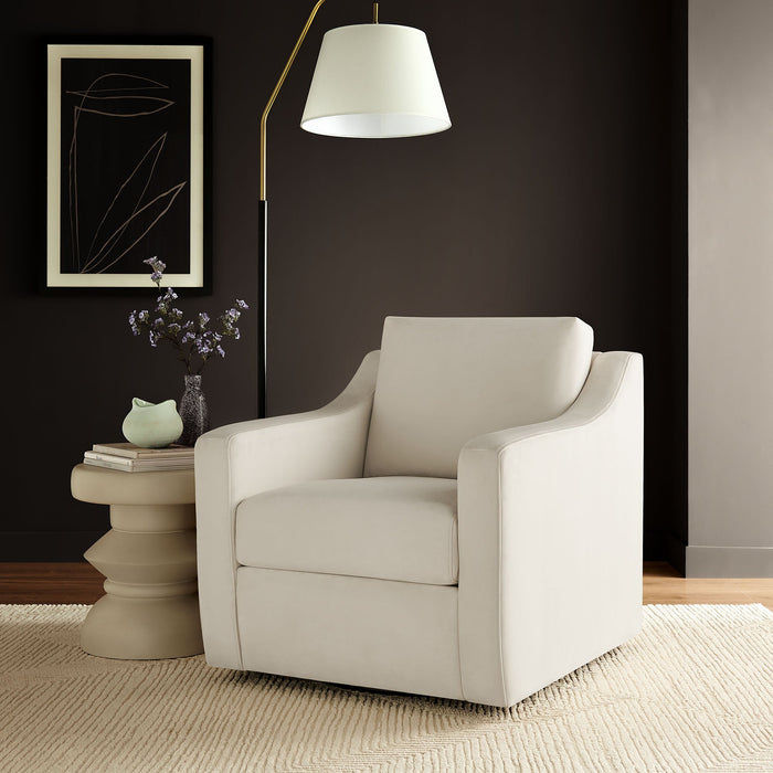 Liora Performance Velvet Swivel Armchair – Modern Elegance, Ultimate Comfort, No Assembly Needed!
