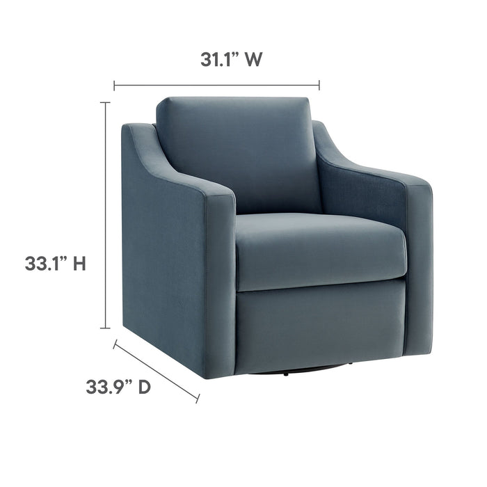 Liora Performance Velvet Swivel Armchair – Modern Elegance, Ultimate Comfort, No Assembly Needed!